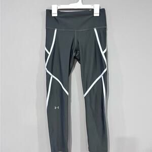 Under Armour Charcoal Leggings with White Trim Size Small